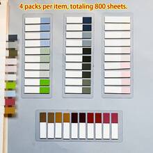 4 Sets Packaging 1 Pack Total 800 Sheets, 200 Sheets Per Style PET Semi-Transparent Reusable Plastic Sticky Notes, Index Tabs, Office And School Supplies, Back To School Essentials - one-size - View 9