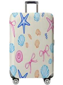 1pc 18-32 Inch Suitcases Dust Cover,Teal Starfish Shell Print Luggage Cover. Stretchable, Scratch-Proof & Dustproof, Stylish Decoration For Luggage - Multicolor - View 22