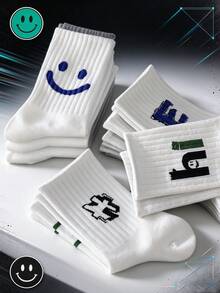 1/3 Pairs Random New Spring And Autumn Men's Couple Mid-Calf Deodorant Socks For Men - Multicolor - View 3