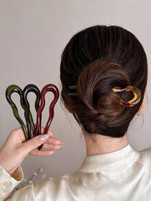 Elegant Women's Hair Stick For Back Of Head Bun, Minimalist Hair Pin Accessory, French Style Versatile Hair Clip - Multicolor - View 3