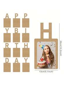 Gold Happy Birthday Photo Banner Set, Milestone Party Backdrop Picture Frame For Adult Decoration - Multicolor - View 5