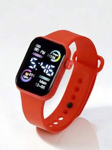 6/1pc Unisex Teen Fashion Digital Pattern LED Screen Electronic Watch With Butterfly Jewelry Set Including Necklace, Bracelet, Ring And Earrings, Perfect For Students Daily Wear, Back To School Season, Back To School Gift, Multi-Holiday Gift Choice (Gift Box Not Included) - Multicolor - View 6
