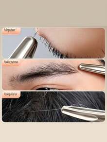 1pc Premium Round Tip Eyebrow & Facial Hair Removal Tweezers - No-Mark Grip, Precise Short Hair Trimming, Easy Grooming For Eyebrows, Beard, Sideburns - Durable Beauty Tool For Men & Women - Multicolor - View 5