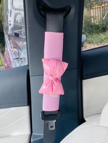 Cute Bow Car Seat Belt Shoulder Pad, Anti-Chafing Seat Belt Cushion, Car Interior Accessory For Women - A - View 7