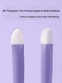 GUOXIAONIU 3D Triangular Highlighter Brush, High Pick-Up Natural Payoff, No Clumping, Contour-Hugging Lifts Flat Face, 4-In-1 Brighten Conceal Blend Highlight, Beginner-Friendly Makeup Brush - Bunny#T013 - View 6
