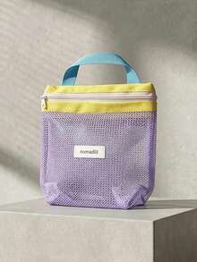 Portable Mesh Storage Bag, Multi-Compartment Design, Transparent Visible, Suitable For Storing Cosmetics, Lightweight And Practical, Travel Essential. - Multicolor - View 9