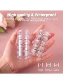 Multi-Layer Stackable Transparent Jewelry Storage Box, Rotating Clear Plastic Jewelry Organizer Can, Suitable For Earrings, Rings, Brooches And Small Accessories - Multicolor - View 5