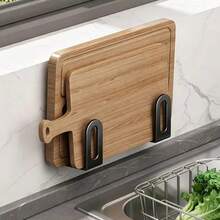 Cutting Board Storage Box, Triangle Cutting Board Rack, Black Metal Cutting Board Rack, Pot Lid Storage Rack, Suitable For Cabinet Countertop - Black - View 10