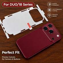 3pcs DUO Anti-Fingerprint Soft TPU Anti-Scratch Invisible Back Film Compatible With Iphone, Full Coverage Matte Screen Protector, Compatible With IPhone 18 Pro Max 17 Pro Max/17 Air/17 Pro, Includes Side + Back Film - Clear - View 2