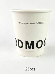 10/25/50pcs 330ml White ODMOOD Double-Layer Disposable Coffee Paper Cups, Suitable For Family Gatherings, Business Receptions - White - View 10