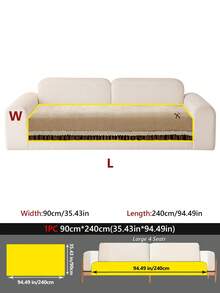 1PC Chenille Skirted Bow-Decorated All-Season Non-Slip Sofa Cushion, French Style Pet Dirt-Resistant Machine Washable Seat Pad, Sofa Protector, Dust-Proof And Durable - Khaki - View 16