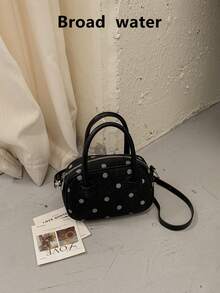 Polka Dot Handbag 2026 Autumn New Niche Design Tote Bag Fashion Minimalist Shoulder Crossbody Bag - Black - View 2