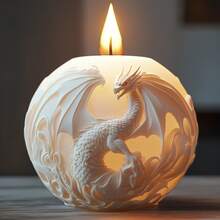 Hengzhilong Sphere Dragon Embossed Silicone Mold, DIY Clay Handmade Mold, Suitable For Resin, Plaster, Cement, Reusable, Flexible And Easy To Demold, Homemade Home Decor Handicrafts, Perfect For Holiday And Birthday Handmade Gifts - A - View 5