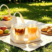 16oz/14oz Set Clear Cups With Lids, Sturdy Flat Lid Iced Coffee Cups, Smoothie Cups, For Cold Drinks, Juices, And Milkshakes - Halloween/Christmas/Birthday Party Essentials - Transparent - View 10