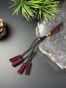 1pc Islamic Tasbih Matching Woven Tassel, Exquisite Knotted Prayer Beads Tail Pendant, Handmade Braided Rope Tassel, Prayer Beads DIY Accessory - Multicolor - View 3