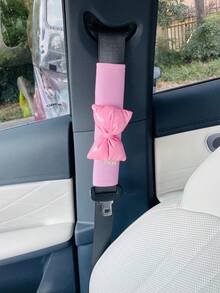 Cute Bow Car Seat Belt Shoulder Pad, Anti-Chafing Seat Belt Cushion, Car Interior Accessory For Women - A - View 12