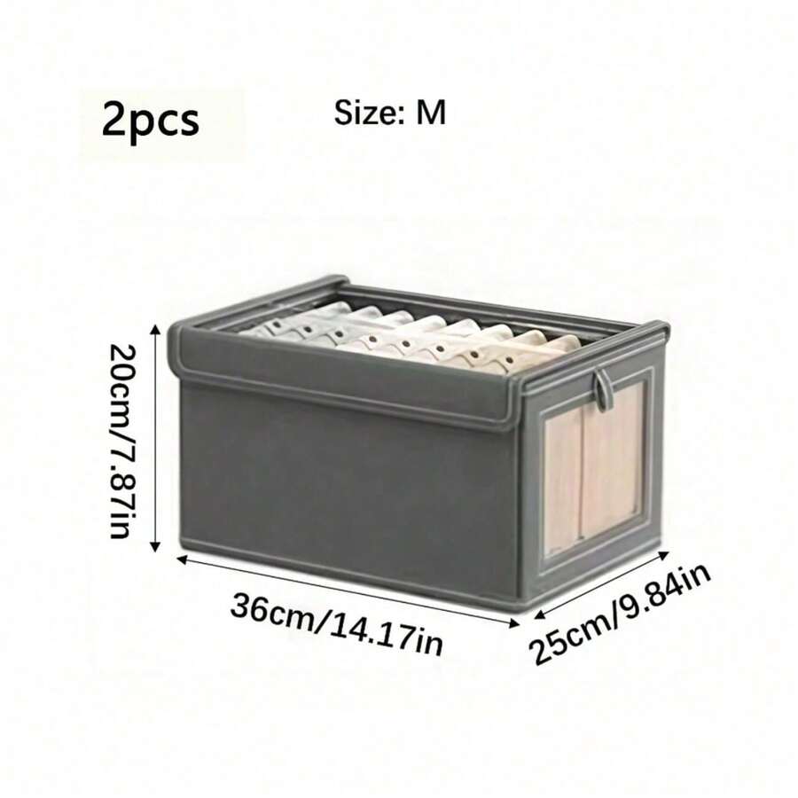 2pcs Folding Storage Box Wardrobe Organizer Clothes Storage Boxes Foldable Bags - VJN0480-M - View 1