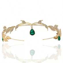 1pc Fashionable Women's Brow Chain, Wedding Party Bride Crown Accessory, Sparkling Material, Delicate Design, Mysterious And Charming, Essential Hair Accessory For Elf Queen Costume, Party Photo Focus, Showcasing Unique Charm And Style, Multiple Gemstone Color Options - Multicolor - View 8