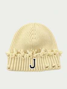 1 buah Topi Rajut Beanie Motif Huruf A-Z, Topi Rajut Hangat untuk Pasangan/Pelajar, Cocok untuk Pemakaian Sehari-hari, Musim Gugur/Musim Dingin - MultiWarna - View 7