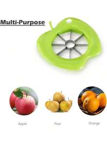 1 Random Color Apple Slicer, Stainless Steel Material, 2-In-1 Core Cutting, Easy To Use, Creative Stainless Steel Apple Slicer, Kitchen Tool - Multicolor - View 3
