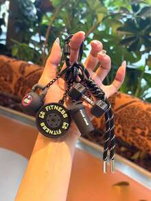Fitness Equipment Keychain, Dumbbell Kettlebell Bag Charm Pendant, Braided Rope Packaging Decoration Sports Key Ring, Gift For Fitness Enthusiasts - Multicolor - View 15