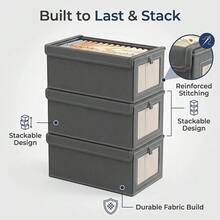 2pcs Folding Storage Box Wardrobe Organizer Clothes Storage Boxes Foldable Bags - VJN0480-M - View 5