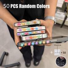 10pcs/20pcs/30/40/50pcs Colorful 3D Small Turtle Side Decorative Stickers Random Color, DIY Phone Case Modification Accessories, Nail Art Decorations, Fun Handmade DIY, Free Paste Decoration Modification, Creative Gift Small Items For Best Friends - Multicolor - View 15