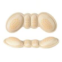 6pcs Beige High Heel Self-Adhesive Heel Pads, Anti-Slip Anti-Chafing Heel Cushions, Soft Comfortable Sponge Filled Heel Pads, Heel Protection Pads - Beige - View 7