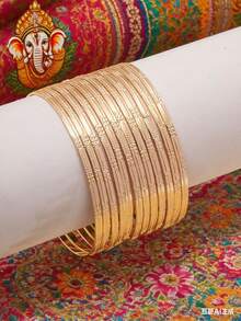 Bộ 12 vòng tay xếp chồng họa tiết khắc thiết kế độc đáo thanh lịch, đa năng, bán chạy - Nhiều màu - Xem 5