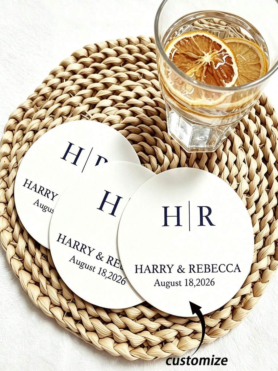 Personalized Custom 3 Inch & 2 Inch Wedding Wine Or Champagne Glass Labels - Elevate Your Celebration Or Wedding Welcome Wall | Blank Hand-Writable Wine Glass Labels For Seating, Personalized Wedding Wine Or Champagne Glass Labels For Events, Party Wine Glass Labels - Wine Glass Tags - View 1