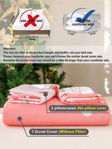 3-Piece Snowman Duvet Cover Set (1 Duvet Cover And 2 Pillowcases), Soft And Skin-Friendly, Suitable For All Seasons. - Multicolor - View 11