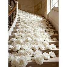 100 pieces/ 50 pieces/ 1 piece Artificial rose flower heads, wedding decoration accessories, bridal bouquet, doll corsage, floral wall arrangement, DIY home decor, wedding floral arrangement, party, shower, home decoration, foam rose flower heads, we - Blanco - Ver 10