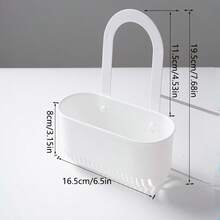 Multifunctional Sink Strainer Basket, Thickened White PP Material Sponge And Cloth Storage Rack, Easy To Disassemble, Drill-Free Installation, Suitable For Kitchen And Bathroom, Also Suitable For Washing And Storing Fruits And Vegetables - One Size - View 6
