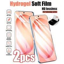 2pcs Galaxy S25 Ultra 5G 6.9-Inch Dustproof Hydrogel Film Soft TPU Screen Protector High Definition Transparent Gel Film Fingerprint Unlock Ultra-Thin Auto-Repair High Sensitivity Flexible TPU Protector (Non-Tempered Glass) (Unbreakable) - Clear - View 1