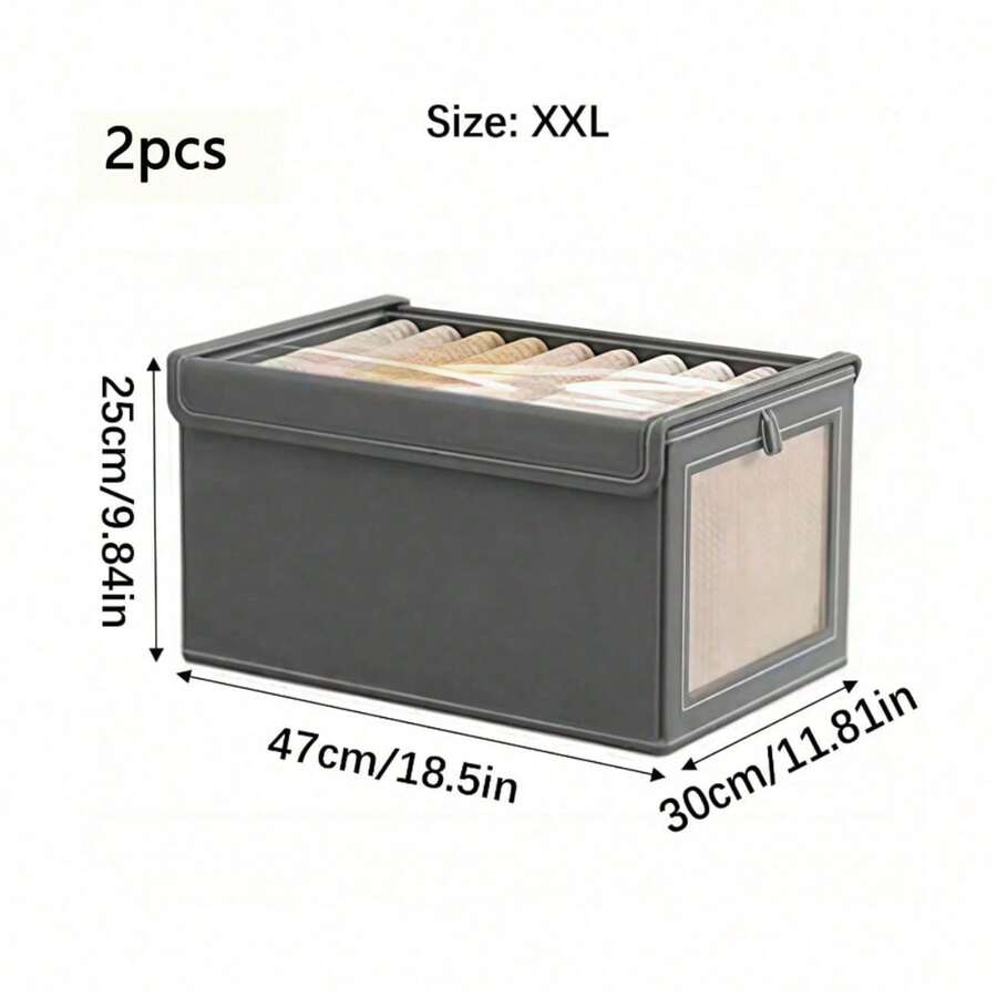 2pcs Folding Storage Box Wardrobe Organizer Clothes Storage Boxes Foldable Bags - VJN0480-XXL - View 1