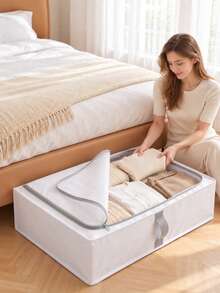 6/3/1pc Foldable Underbed Storage Bag, Multi-Functional Space-Saving Storage Organizer Bag, Suitable For Bedding, Down Jackets, Blankets, Pillows, Shoes, Plush Toys, Applicable For Underbed, Home, Bedroom Closet, Storage Drawer And Clothing Storage, Room Decor, Christmas Storage - Multicolor - View 6