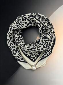 1pc Animal Floral Print Geometric Pattern Houndstooth Paisley Design Casual Vintage Polyester 70cm Square Scarf With Magnetic Buckle, Warm For Autumn/Winter, Suitable For All Seasons - Multicolor - View 19