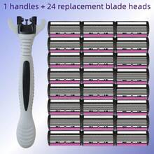 2 Razors + 30 Replacement Blade Heads, Smooth Painless Shaving Kit For Men & Women, Body Hair Removal Razor Set, Reusable & Portable Grooming - Multicolor - View 13