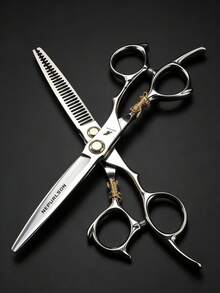 OBOVAY Salon-Grade Golden Dragon Texture Hair Scissors Set, Flat Scissors + Thinning Scissors Combo For Precision Cutting, Thinning And Styling. Exquisite Embossed Dragon Pattern Craftsmanship, Sturdy And Eye-Catching Golden Pivot, Finely Polished Blades, Smooth Cutting Without Pulling Or Snagging, Comfortable And Fluid Hand Feel. Suitable For Professional Salon Use Or Home Daily Bang Trimming, Easy To Use, Practical And High-End. - Multicolor - View 8