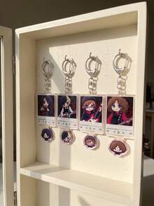 4pcs MC'r Band Musicians Music Player Frame Aesthetic Acrylic Keychains, Q Version Pendant, Backpack And Car Key Decoration, Rock Band Fans, Q Version Anime Musician, Music Interface Aesthetic And Cute Double Layer Pendant Gift - Multicolor - View 2