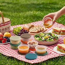 50ml Cute Bear Pattern Plastic Sauce Cup With Lid, Portable Sealed Condiment Storage Container, Salad Tomato Mustard Sauce Storage Container, Reusable Sauce Dish, Suitable For Student And Adult Use In School, Office,Picnic,Travel - Multicolor - View 4
