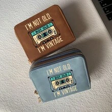 Vintage Print Card Holder Lightweight Fashionable Wallet Suitable For Daily Use For Women Double Zipper Mini Wallet Purse Wallet Card Wallet - Multicolor - View 6