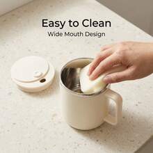 Double Layer Insulated Milk Coffee Mug With Sliding Lid Portable Sealed 304 Stainless Steel Thermal Cup For Cold And Hot Drinks - Multicolor - View 9