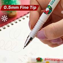 4 buah Pulpen Gel yang Dapat Dihapus Bertema Natal, Pulpen Berbasis Air Kreatif Bergambar Kartun yang Dapat Dihapus, Alat Tulis Pulpen yang Dapat Dihapus - MultiWarna - View 2