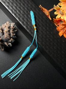 1pc Islamic Tasbih With Woven Tassel, Exquisite Knotted Prayer Bead Pendant, Handmade Braided Rope Tassel, Prayer Bead DIY Accessory - Multicolor - View 6