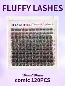 120pcs High Quality Cluster Eyelash Extensions, Waterproof Soft, Reusable, C Curl, Beginner DIY Manga Style Eyelashes, Natural Lightweight Anime Style, Salon-Grade Makeup Effect, Suitable For Daily, Work, Party, Shopping And Various Festivals, 8-16mm, Soft Fine Stem, Factory Direct , Competitive Price - C - View 13
