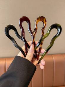 Elegant Women's Hair Stick For Back Of Head Bun, Minimalist Hair Pin Accessory, French Style Versatile Hair Clip - Multicolor - View 2