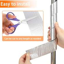 1 Roll Pipe Insulation Wrap - Self-Adhesive Aluminum Foil Pipe Insulation For Winter Outdoor Water Pipe Freeze Protection, Reducing Heat Loss - Width 49.8mm * Length 5m - View 6