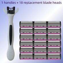 2 Razors + 30 Replacement Blade Heads, Smooth Painless Shaving Kit For Men & Women, Body Hair Removal Razor Set, Reusable & Portable Grooming - Multicolor - View 9
