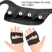 Weightlifting Wrist Support Gloves, Anti-Slip Breathable Fitness Weightlifting Sports Grip Support Gloves (Single Piece) - Black - View 2